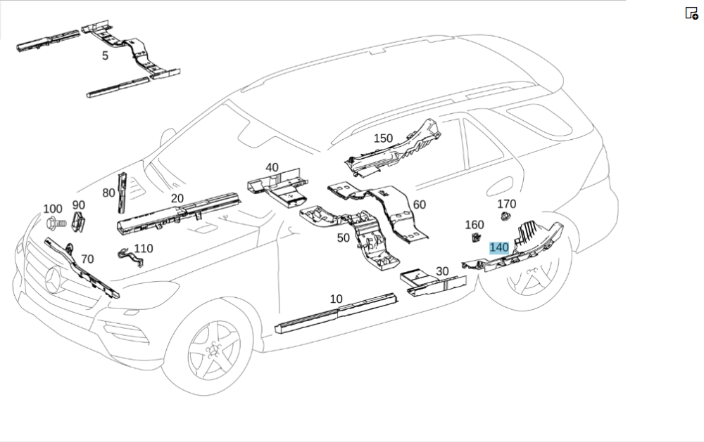 Mercedes-Benz  A1668200169 Кабельний канал проводки салону до задньої лівої арки ML/GLE W166 GLE Coupe C292 Одеса - фото 2