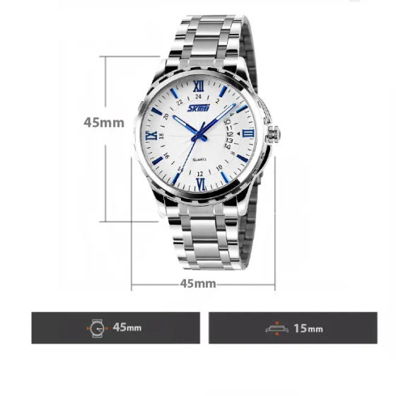 Мужские наручные часы Skmei 9069 Серебристый с синим Киев