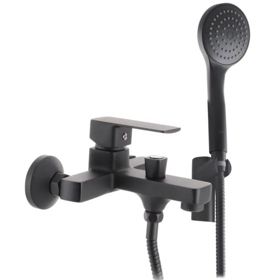 Черный смеситель для ванны Haiba Kubus 009 Euro HB3932 Харьков