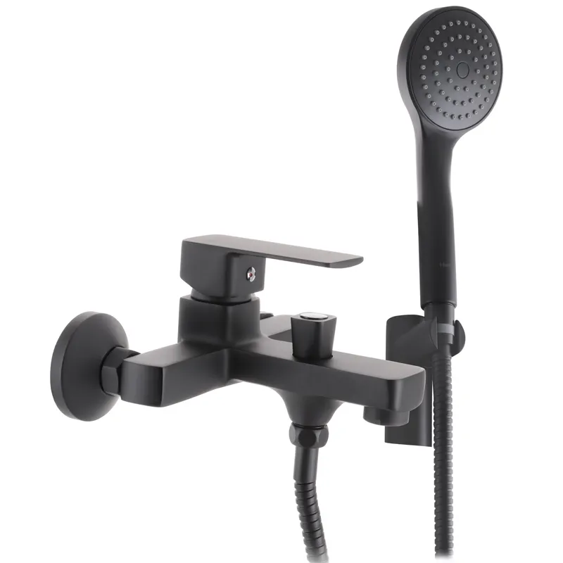 Черный смеситель для ванны Haiba Kubus 009 Euro HB3932 Харьков - изображение 1