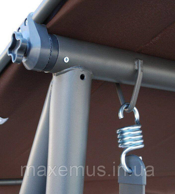 Садовые качели Bonro Garden четырехместная раскладная с навесом качели для сада и дачи серая Мостиська - фото 8