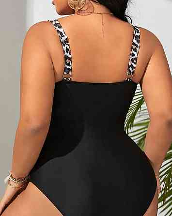 Купальник сдельный леопардовый большого размера черный 3XL Киев