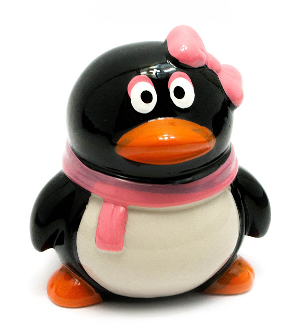 Копилка керамическая Пингвин с бантиком Киев - изображение 1