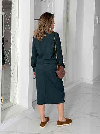 Жіночий костюм з мікровельвету Favorit 50-52, Темно-зелений Київ