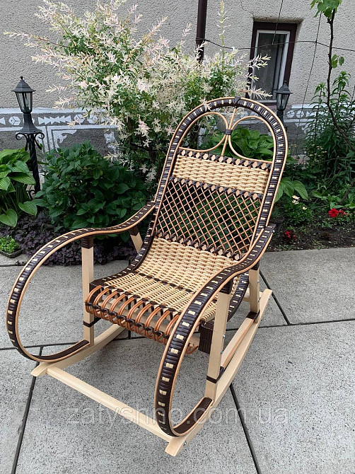 Плетеное кресло-качалка из лозы | кресло-качалка для отдыха садовая для дачи Киев - изображение 3