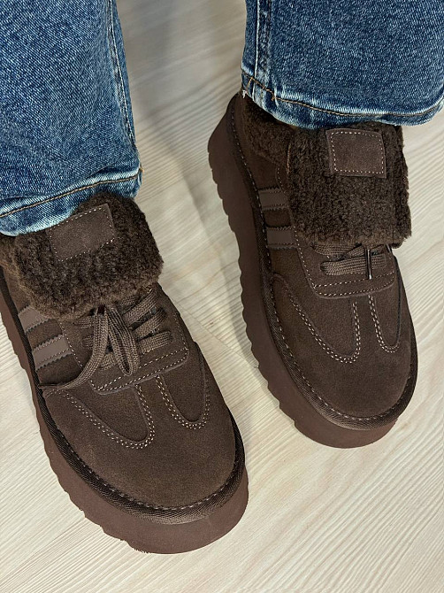 Ботинки женские Hengji 009-7 угги замшевые на меху коричневые, 37, 23,5 см Киев - изображение 17