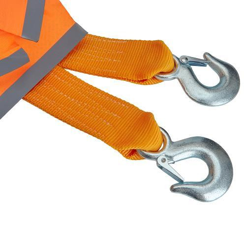 Буксировочный трос ТР-250-6-3 6т лента 60мм 5м оранжевый с 2 крюками, флажками и сумкой Харьков - изображение 5