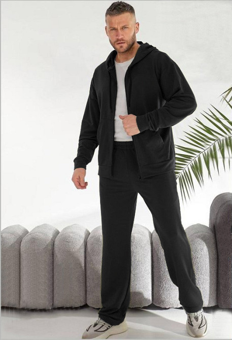 Теплый костюм мужской на змейке Черный 54/56 Харьков - изображение 1