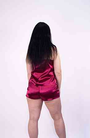 Пижама женская атласная Бордовый S Харьков