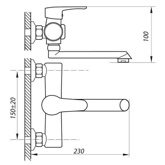 Змішувач для ванни Zerix PUD3 146 білий   ( ZX2910 ) 21652 Харків