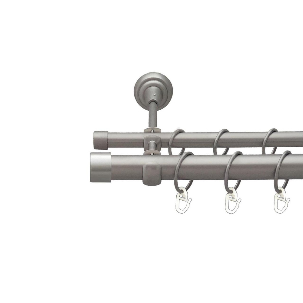 Карниз Orvit Заглушка металевий дворядний відкритий гладка труба кільце металеве Сатин 25\16 мм 300 см Львов - изображение 1