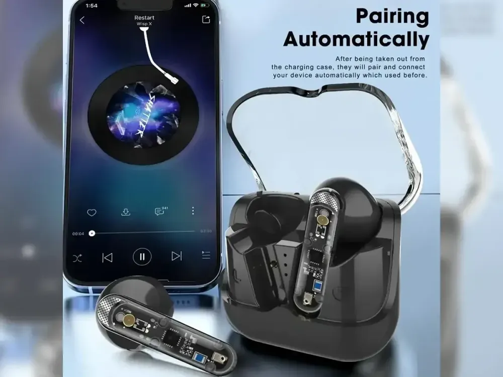 Бездротові навушники Bluetooth TWS AKZ-S26 Double з кейсом, IPX5, сенсорне управління, 6D звук Одеса - фото 6