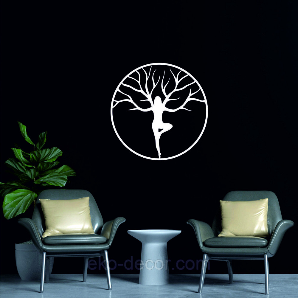 Декоративне настінне 3D Панно «ЙОГА» Декор на стіну з об'ємом 70*70 см, Білий Київ - фото 5