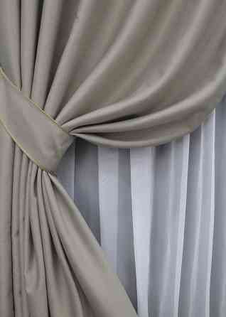 Шторная ткань Шенил однотонный цвет тауп 1590ш Киев