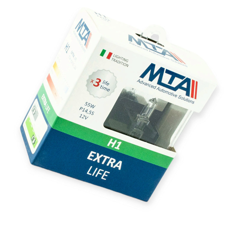 Автолампа 12V 55 W MTA Extra Life (2шт) H1 Мукачево - фото 1
