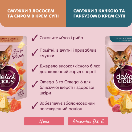 Набор №2 влажного корма для взрослых кошек Деликшес Delickcious (4 шт - 4 разных вкуса), 330 г Винница