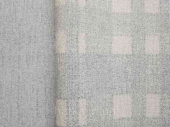 Шпалери вінілові на флізелін гарячого тиснення Marburg Natural vibes метрові клітка під тканину бірюзові Київ