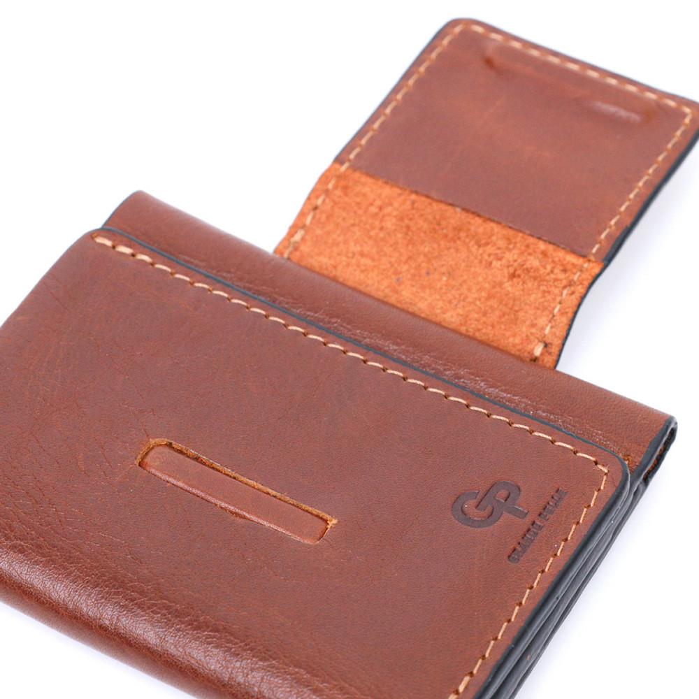 Небольшой кошелек из натуральной кожи в три сложения GRANDE PELLE 11662 Коричневый Киев - изображение 3