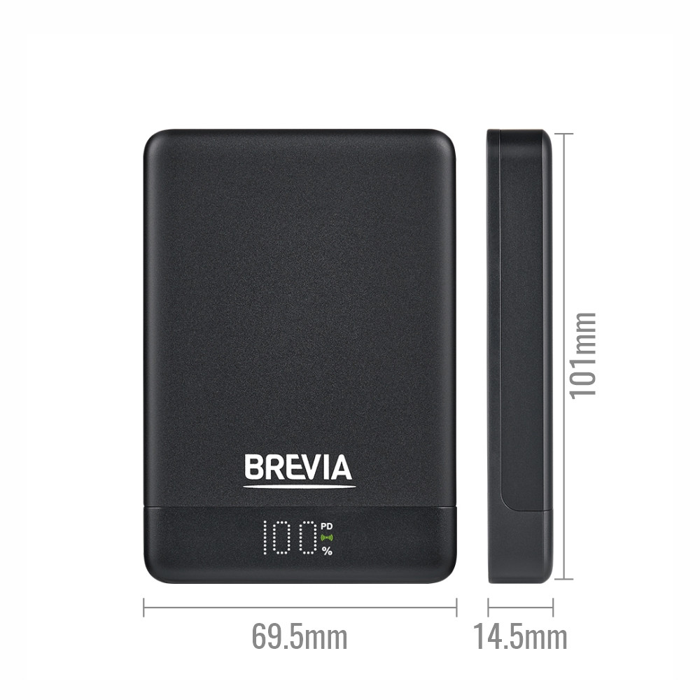 Повербанк (Power Bank) Brevia ePower 10000mAh MagSafe SuperSlim PD20W, Q15W LCD черный Львов - изображение 5