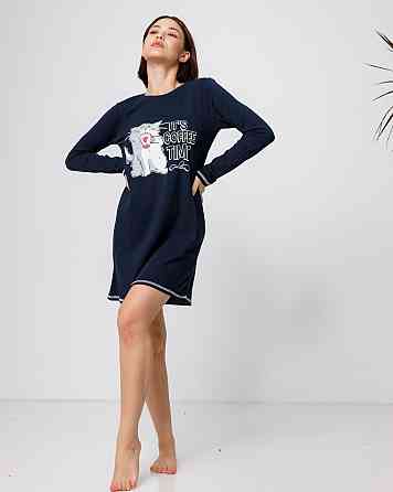 Туніка з довгим рукавом Nicoletta 83611 XL, Синій Київ