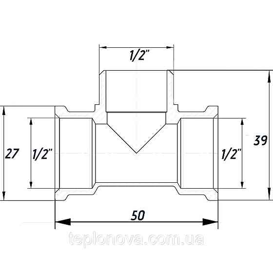 Трійник 1/2" ВНВ нікельований NT336S OPTIMUM Чернівці