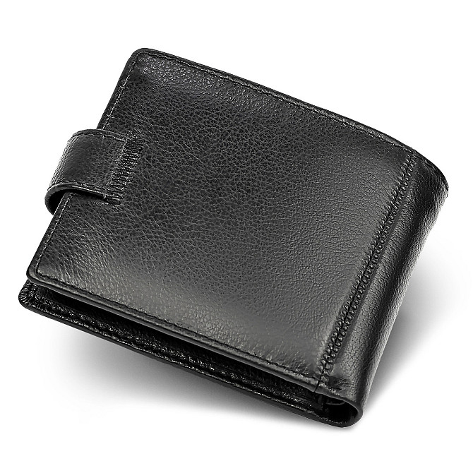 Класичне чоловіче портмоне з натуральної шкіри ST Leather ST102 Чорний Київ - фото 2