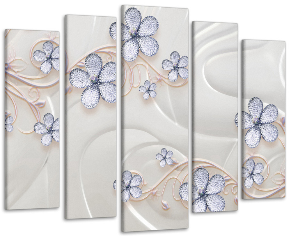 Модульна картина у вітальню / спальню Квіти з коштовностями Art-462_5 ( 80х118см ) Київ - фото 1