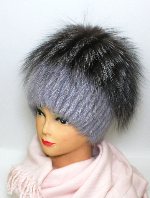 Шапка меховая женская эдельвейс Полина Серый Харьков - изображение 2