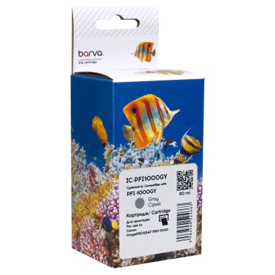 Картридж Barva Canon PFI-1000GY 0552C001 80мл gray (IC-PFI1000GY) Винница - изображение 1