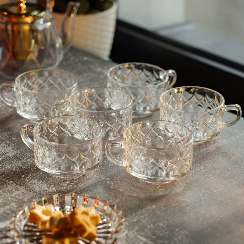 Yiwu Набір прозорих чашок 6 шт 270 мл скляних для чаю, для кави HP-YH-11 Киев - изображение 6