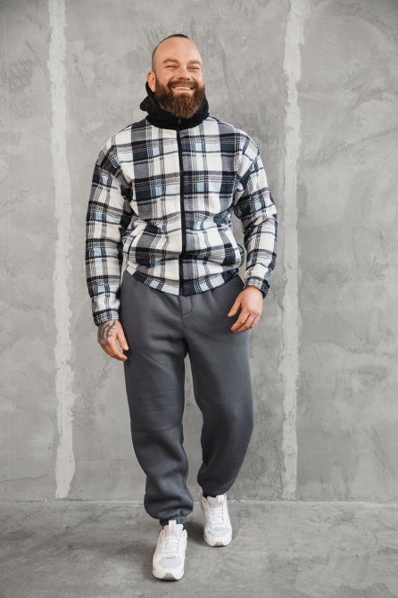 Сорочка чоловіча з капюшоном Сіро-блакитний S Харків - фото 1