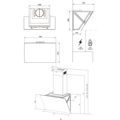 Вытяжка кухонная Interline FLOW WH A/60/GL/M Винница - изображение 5