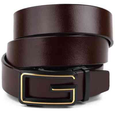 Ремень Vintage Мужской c пряжкой в виде буквы G Коричневый (20288) Винница