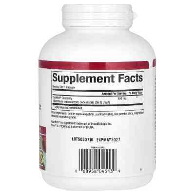 Травы Natural Factors Клюквенный супер концентрат, 500 мг, CranRich, 180 капсул (NFS-04513) Винница