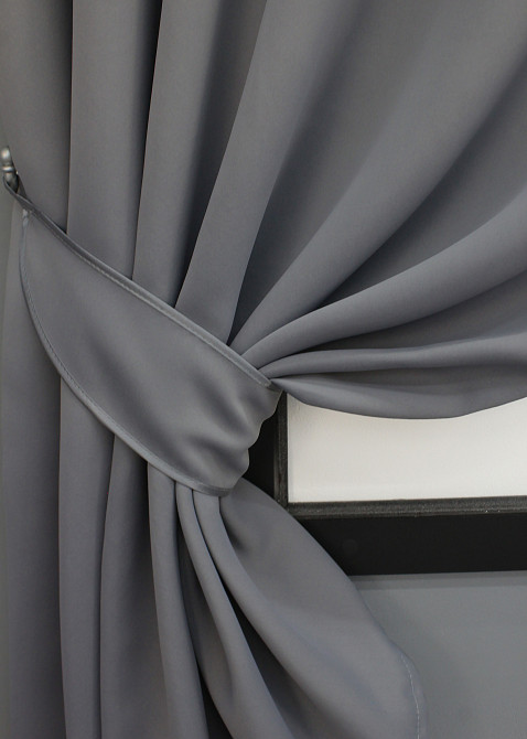 Комплект штор коротких VR-Textil Bagema Rvs № 1244ш 130х160 см 2 шт Сірий (39-0058) Київ - фото 3