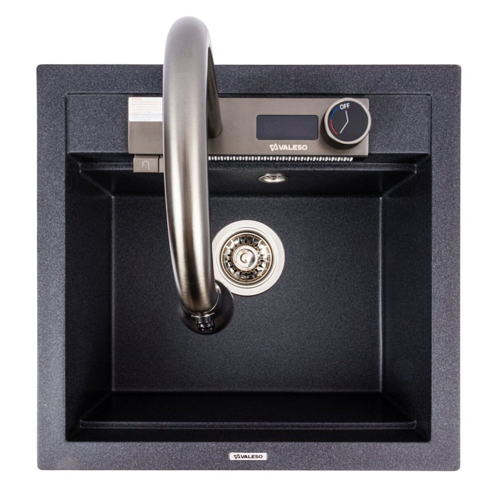 VALESO Гранітна мийка VALESO VIVA 5149 матова Карбон Коломыя - изображение 5