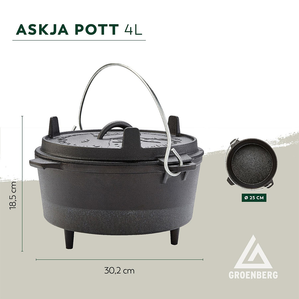 Казан с крышкой Groenberg Askja Pot 25 cm / 4 L Black (266016) Вінниця - фото 14