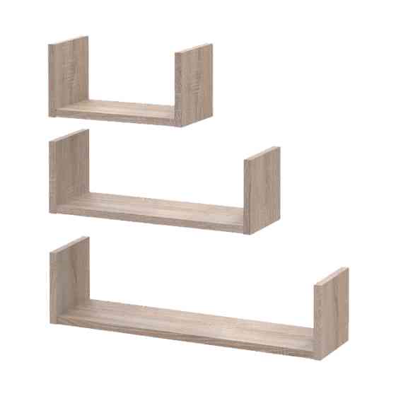 Комплект полиць Doros Філ Дуб Сонома 3 шт. 30/45/60х15х15 DRS-011648 Львів