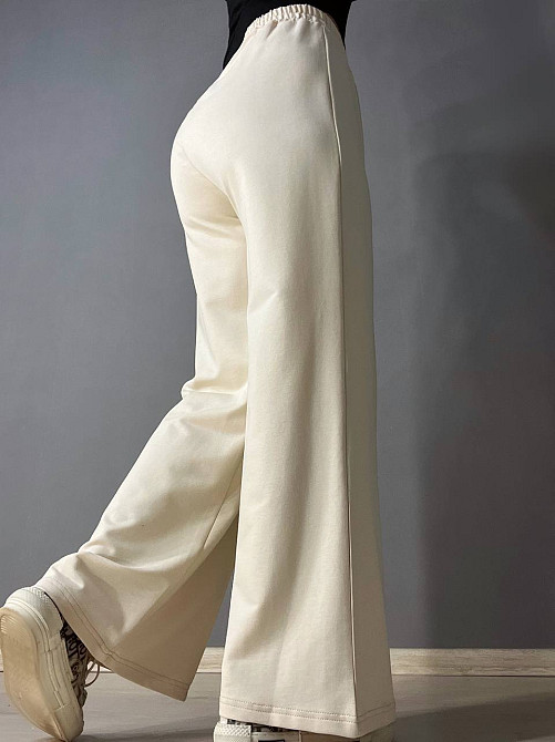 Брюки женские MY CITY 8286 палаццо-клеш с высокой посадкой молочные, молочний, SM Киев - изображение 5