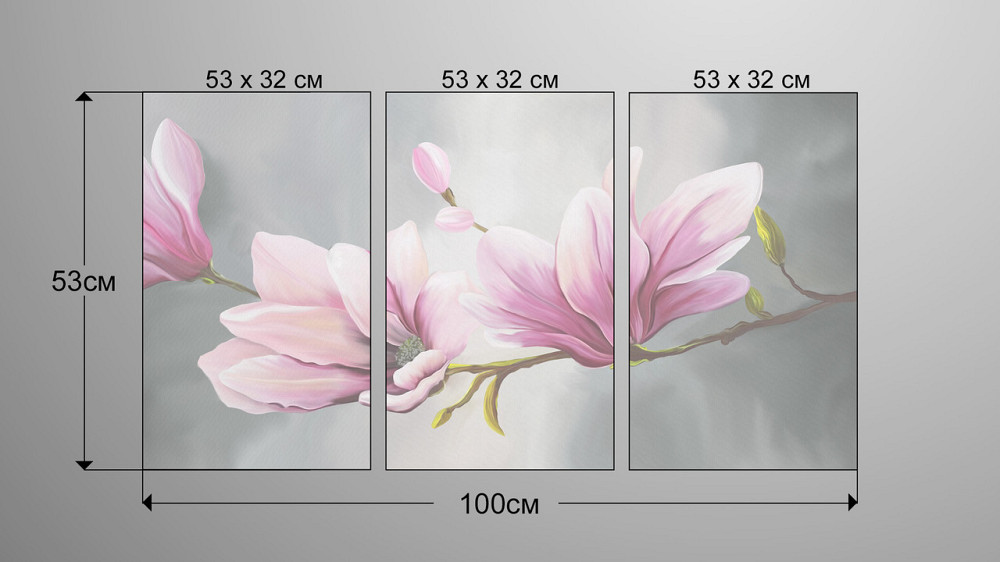 Модульная картина Абстракция Цветы Аrt-159_3А Киев - изображение 3