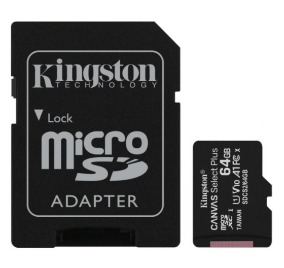 Карта пам'яті microSDXC 64Гб Class 10 (UHS-1) 100Мб/с Kingston Canvas Select Plus + adapter SD Житомир