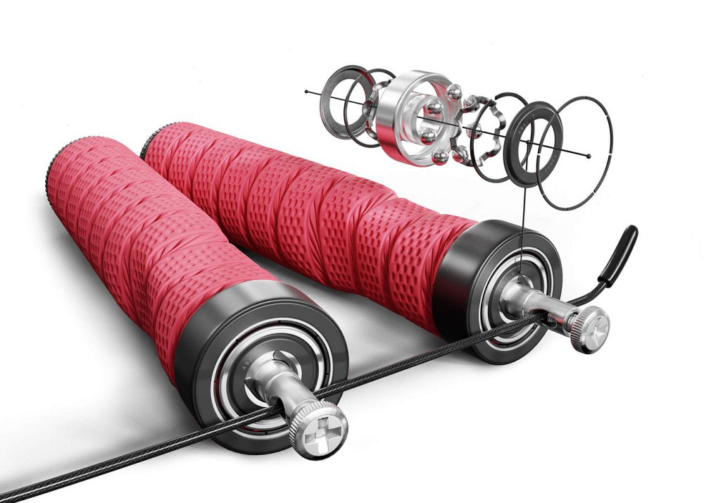 Скакалка з підшипниками та м'якою рукояткою Hop-Sport HS-P030JR червона Київ - фото 3