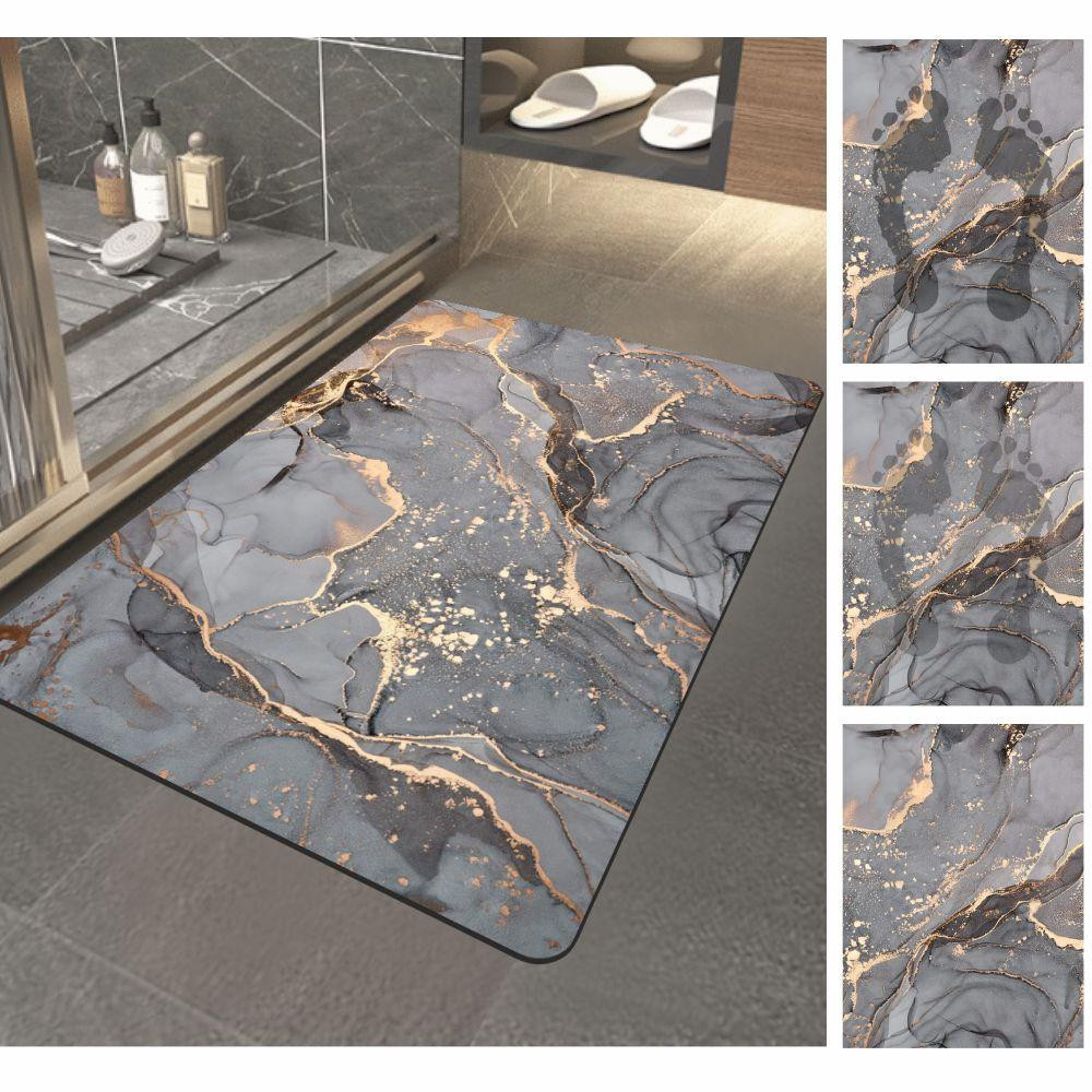 Суперпоглощающий Диатомитовый Коврик Aquarius для ванной 50 х 80 см Серый Мрамор Буча - изображение 3