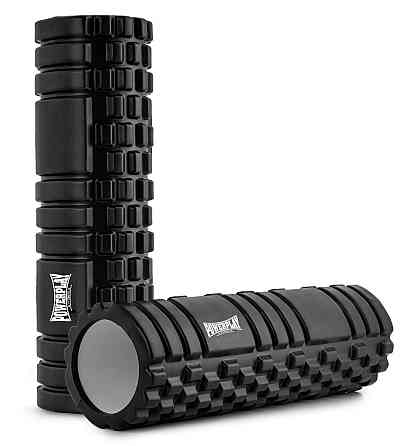 Массажный ролик для спины и тела, Ролик для йоги PowerPlay 45x14см черный Киев