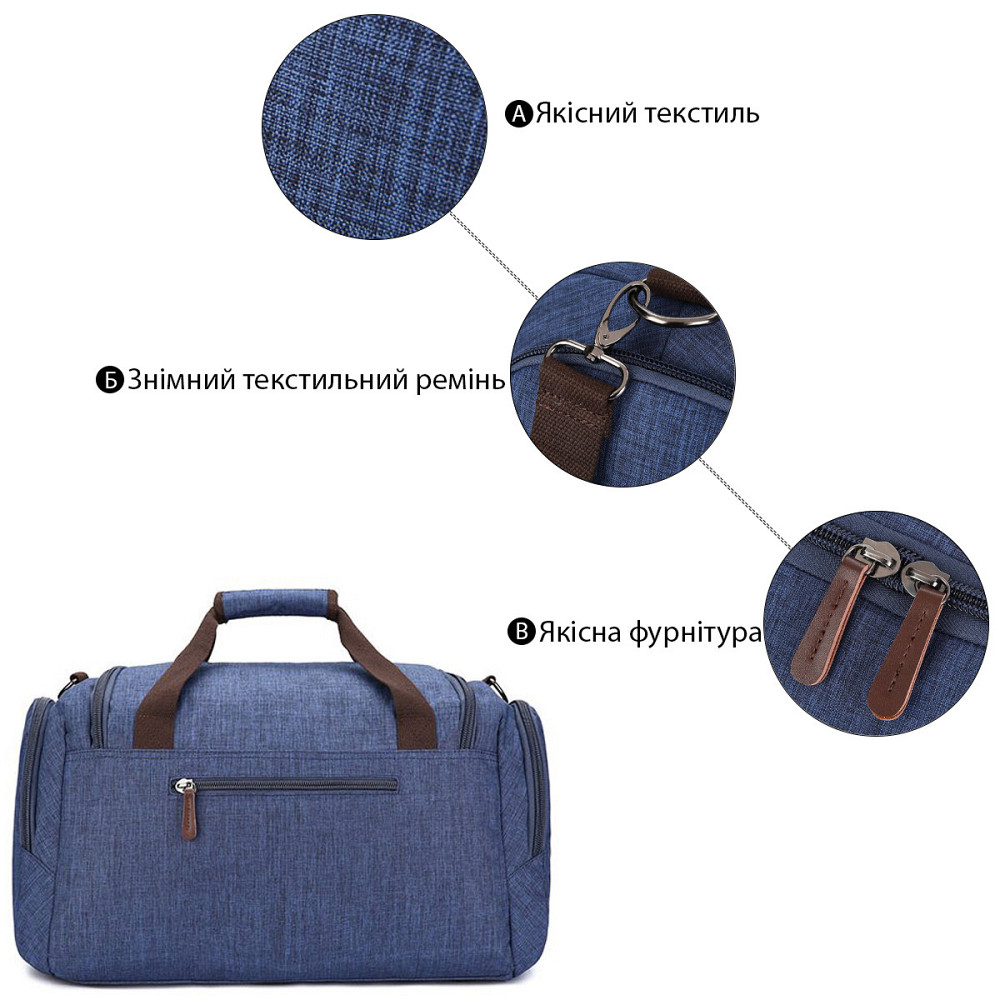 Дорожня сумка текстильна Vintage 20075 Синя Київ - фото 8