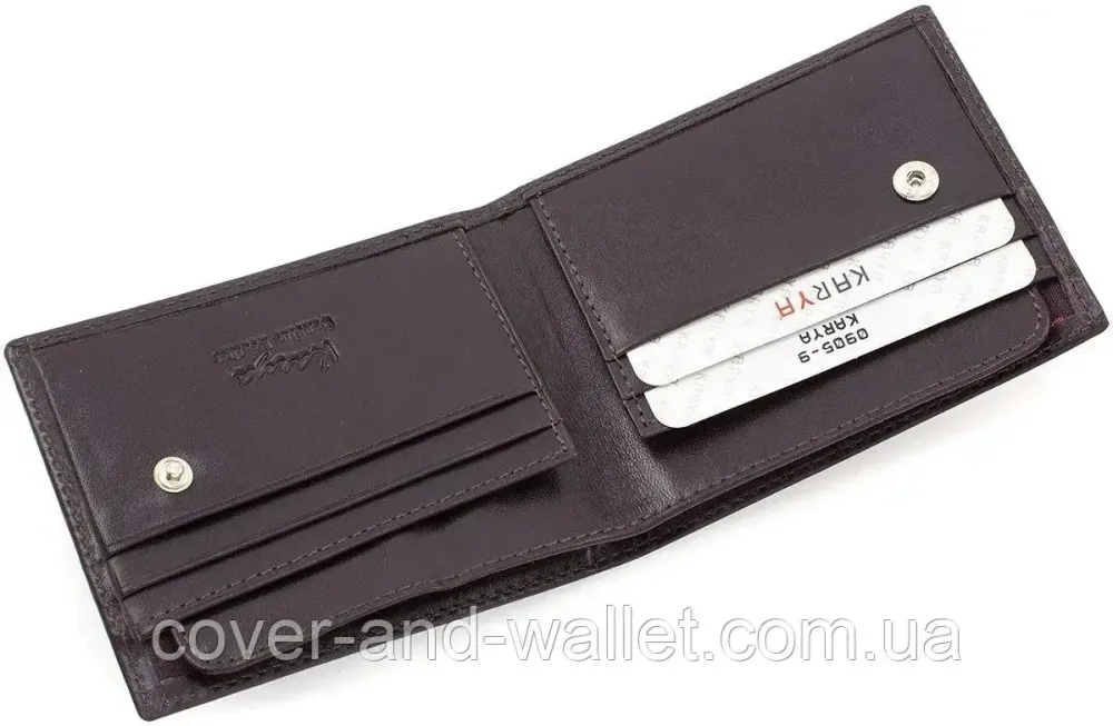 Тонкий чоловічий шкіряний гаманець маленького розміру Karya 0905 Київ - фото 3