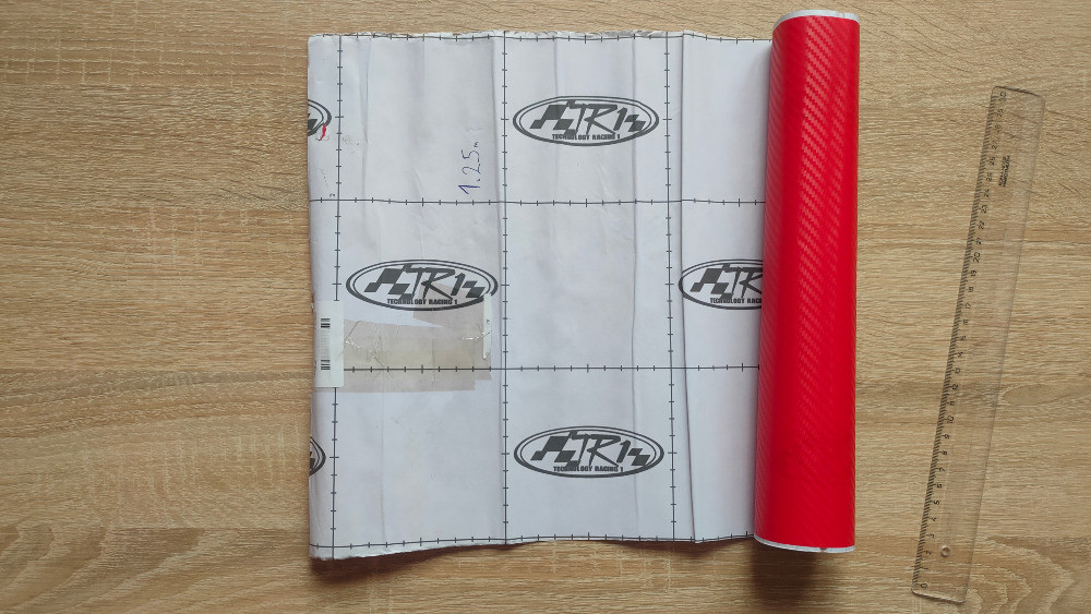 Карбоновая пленка красная 122х29.5 см авто наклейк Киев - изображение 6