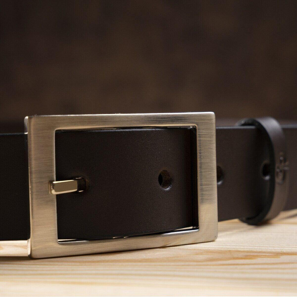 Надежный кожаный итальянский ремень GRANDE PELLE 00242 Коричневый Киев - изображение 2