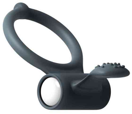 Эрекционное кольцо Dorcel Power Clit Black V2 с вибрацией, с язычком со щеточкой Sex Aura Киев