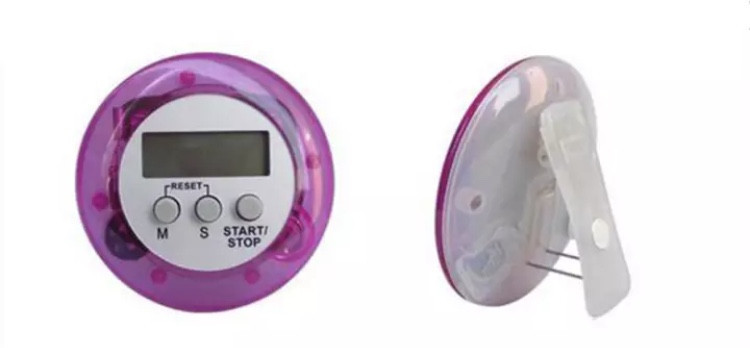 Таймер для кухні, зворотній відлік, колір фіолетовий, ЖК-дисплей, на магніті, з зажимом та підставкою на задній частині виробу Київ - фото 1